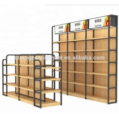 Customized supermarket wood display shelf