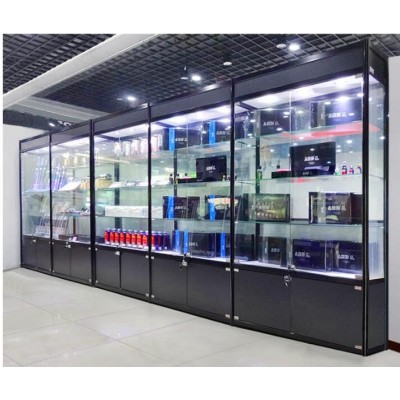 fashional cosmetic display stand with glass door