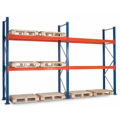 75mm Adjustable high density warehouse storage double deep pallet rack